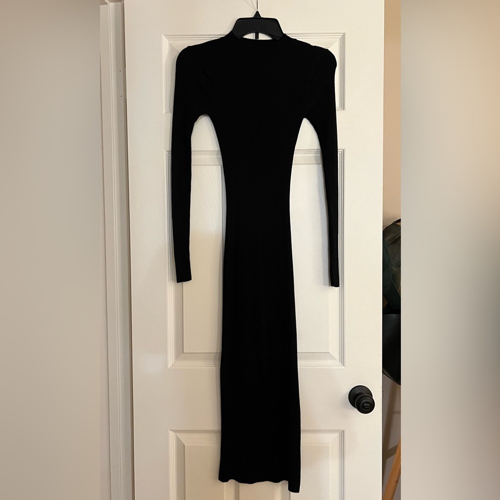 [Monki] Ribbed side slit bodycon sweater dress